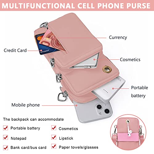 PALAY Crossbody Phone Bag for Women Mini Wallet Shoulder Crossbody Phone Bag with Earphone Cable Hole Wallet Clutch Bag for Women, Phone Bag for 7.2'' Phone, Pink PALAY Crossbody Phone Bag for Women Mini Wallet Shoulder Crossbody Phone Bag with Earphone Cable Hole Wallet Clutch Bag for Women, Phone Bag for 7.2'' Phone, Pink
